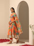 Pomcha Jaipur Purple Ombre Muslin Anarkali Set